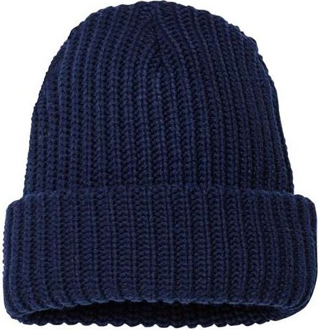 Sportsman SP90 12&quot; Chunky Knit Cuffed Beanie - Navy - HIT a Double