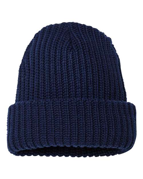 Sportsman SP90 12" Chunky Knit Cuffed Beanie - Navy - HIT a Double