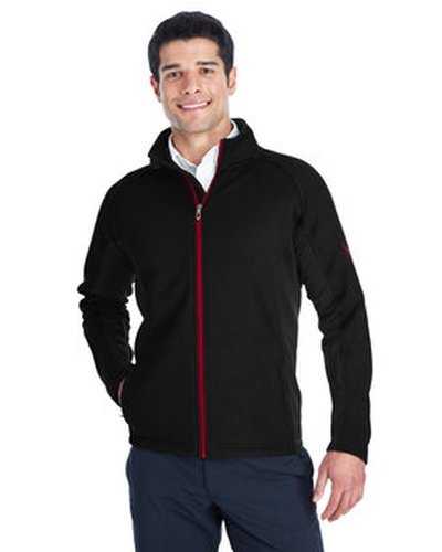 Spyder 187330 Men&#39;s Constant Full-Zip Sweater Fleece Jacket - Black Black Red - HIT a Double