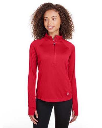 Spyder S16798 Ladies&#39; Freestyle Half-Zip Pullover - Red - HIT a Double