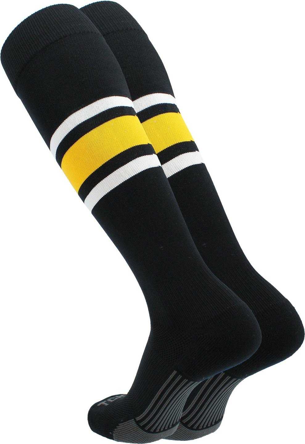 TCK Dugout Knee High Socks - Black White Gold - HIT a Double - 2