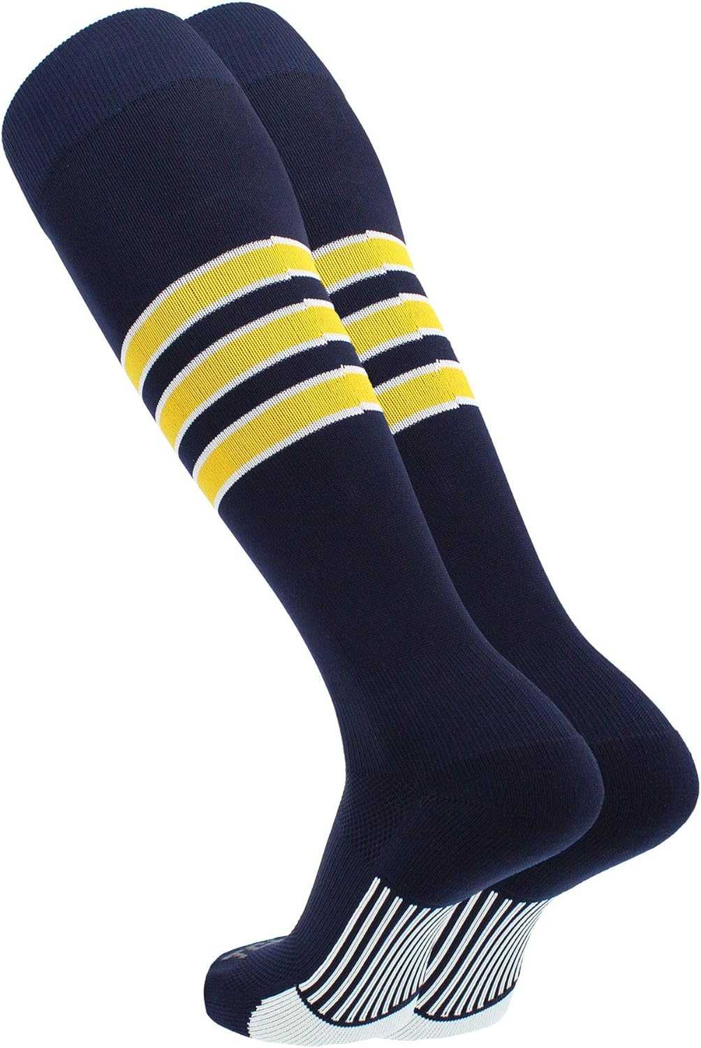 TCK Dugout Knee High Socks - Navy White Gold - HIT a Double - 1