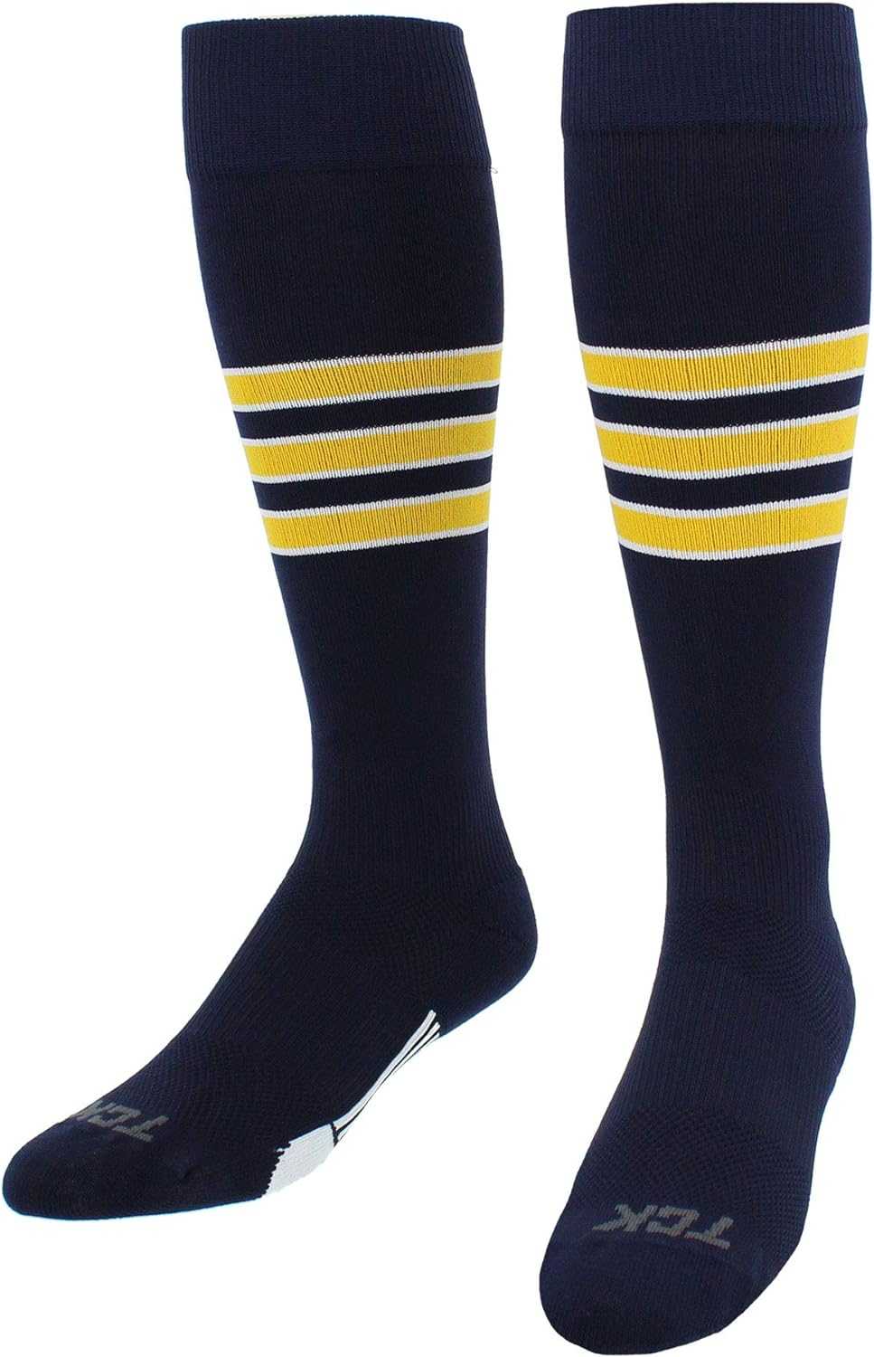TCK Dugout Knee High Socks - Navy White Gold - HIT a Double - 2
