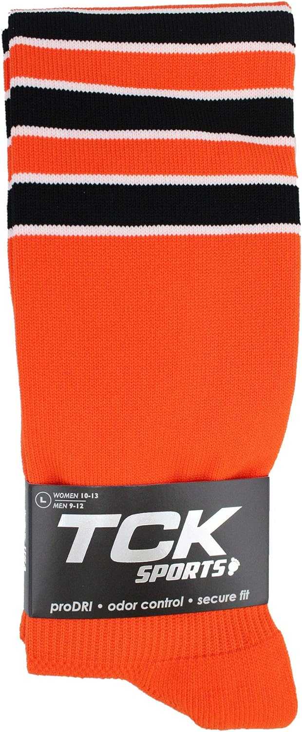TCK Dugout Knee High Socks - Orange White Black - HIT a Double - 4