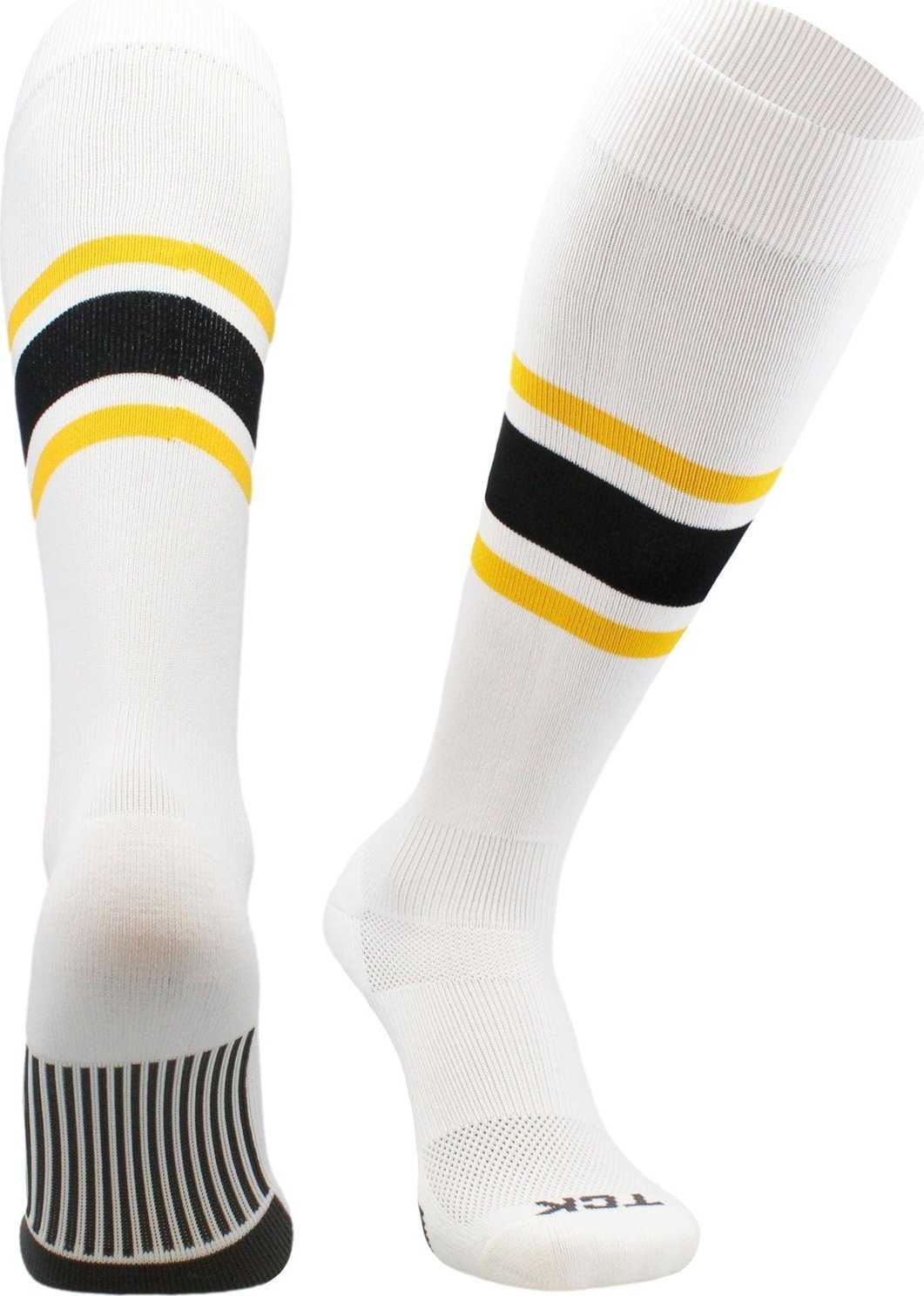 TCK Dugout Knee High Socks - White Gold Black - HIT a Double - 2