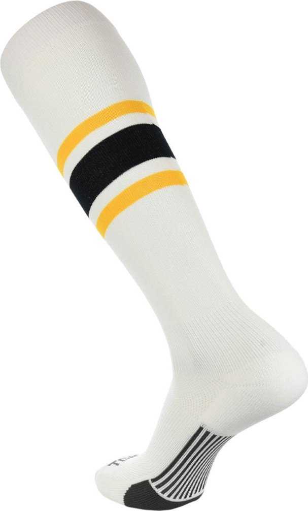 TCK Dugout Knee High Socks - White Gold Black - HIT a Double - 2
