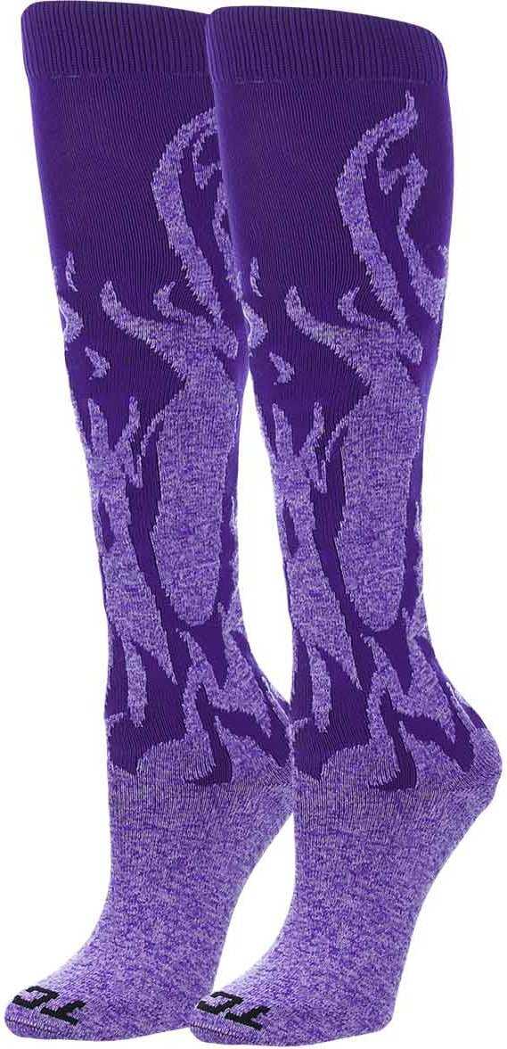 TCK Krazisox Flame Knee High Socks - Purple