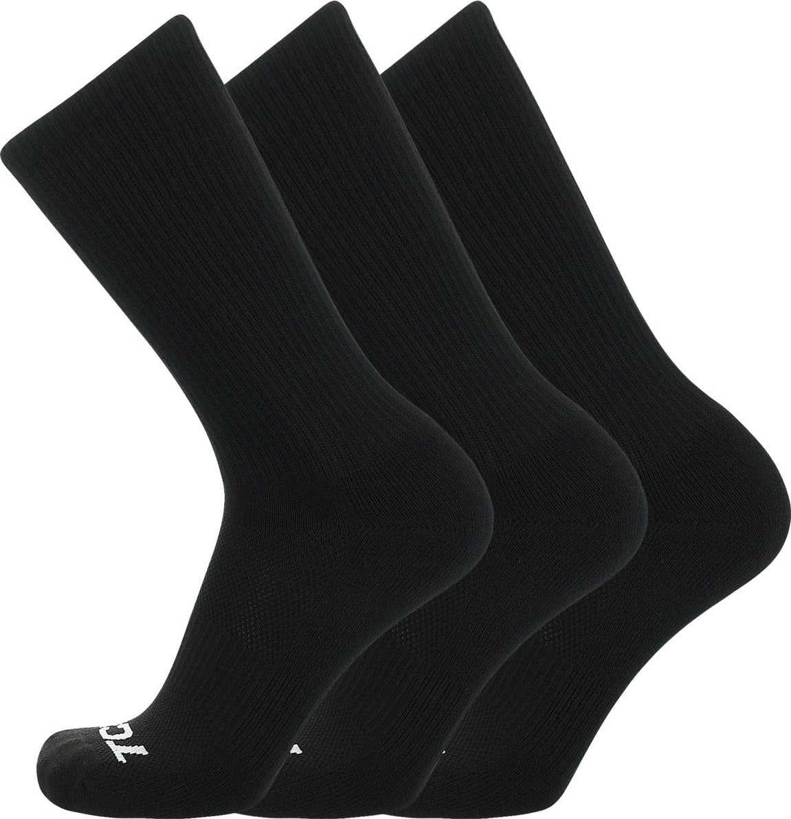 TCK Postgame Soft Crew Socks (3 pack) - Black - HIT a Double