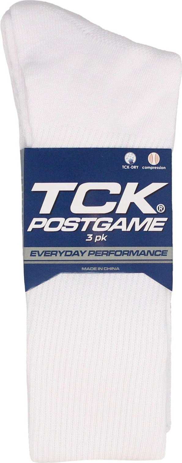 TCK Postgame Soft Crew Socks (3 pack) - White - HIT a Double