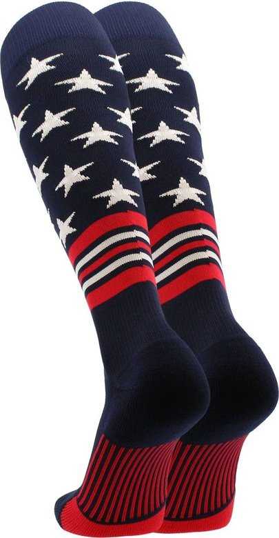 TCK USA Freedom Knee High Socks - Navy White Scarlet - HIT a Double - 2