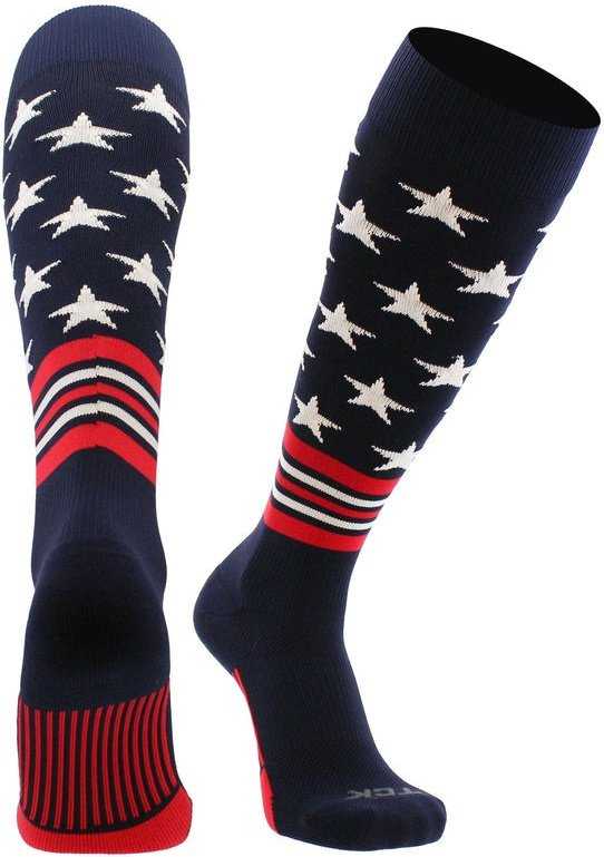 TCK USA Freedom Knee High Socks - Navy White Scarlet - HIT a Double - 1