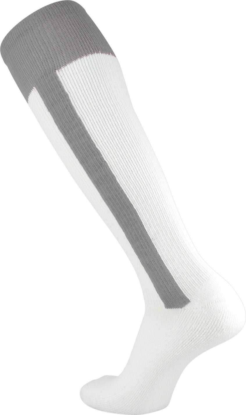 TCK 2-N-1 Premium Knee High Stirrup Socks - Gray White - HIT a Double