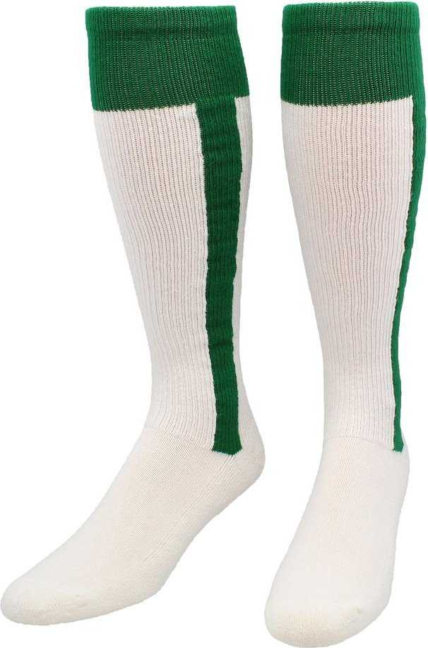 TCK 2-N-1 Premium Knee High Stirrup Socks - Kelly White - HIT a Double