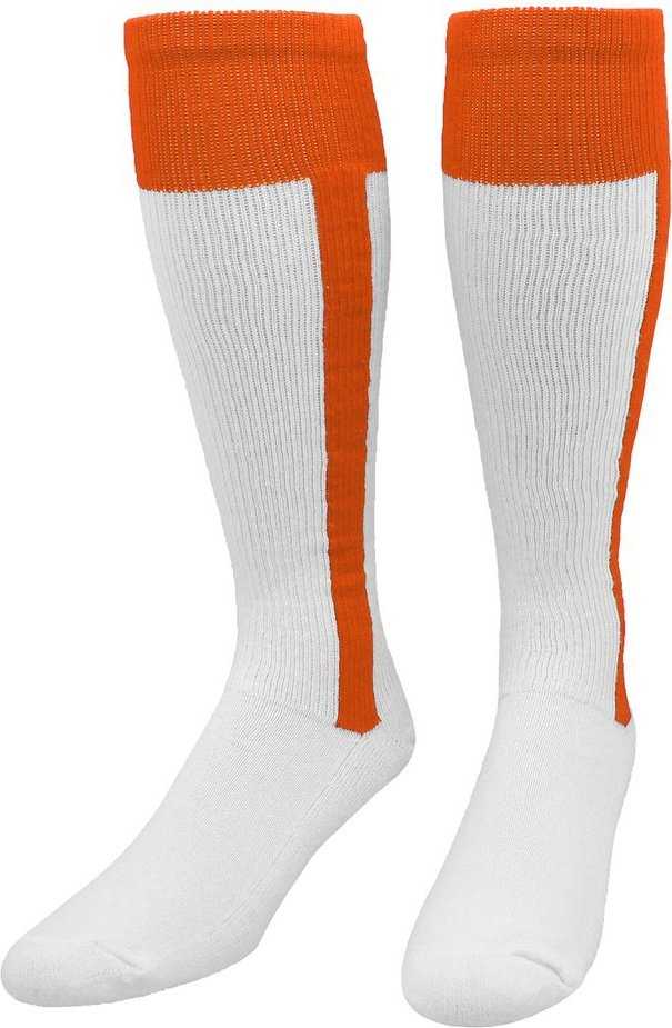 TCK 2-N-1 Premium Knee High Stirrup Socks - Orange White - HIT a Double