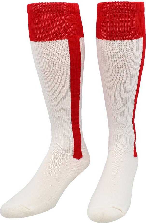TCK 2-N-1 Premium Knee High Stirrup Socks - Red White - HIT a Double