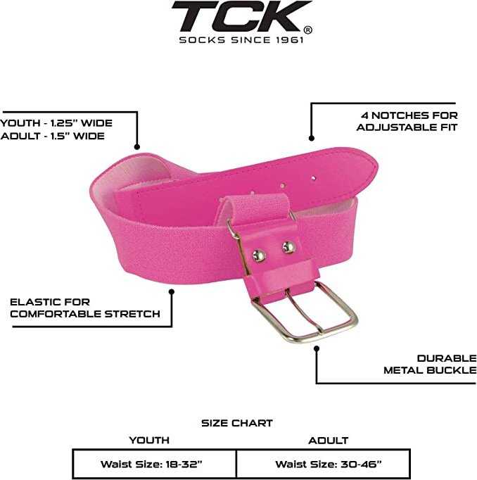 TCK (Twin City Kniting) Adjustable Elastic Baseball Belts - Hot Pink - HIT A Double