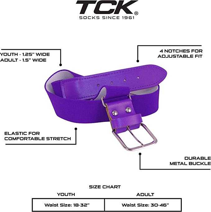 TCK Adjustable Elastic Baseball Belts - Purple - HIT a Double