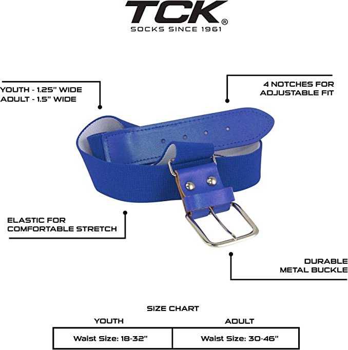 TCK Adjustable Elastic Baseball Belts - Royal - HIT a Double