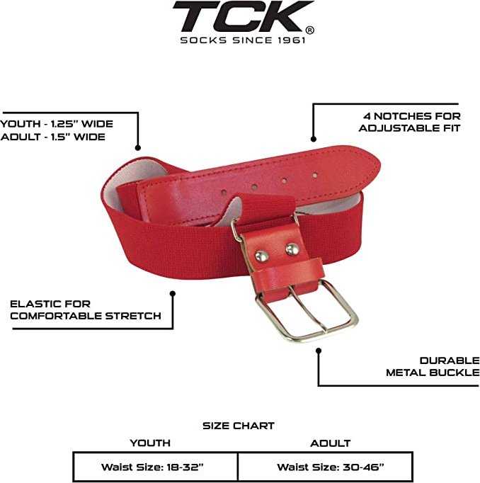 TCK Adjustable Elastic Baseball Belts - Scarlet - HIT a Double