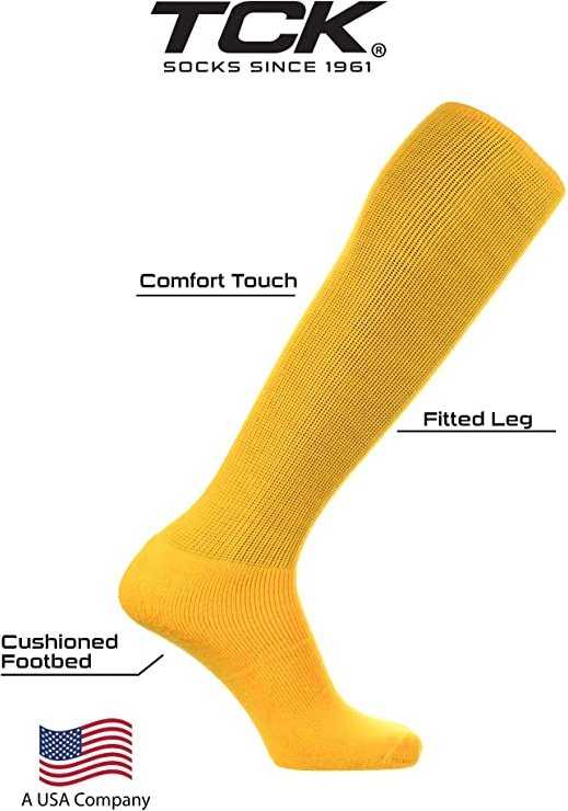 TCK All Sport Polyester Knee High Tube Socks - Gold - HIT a Double