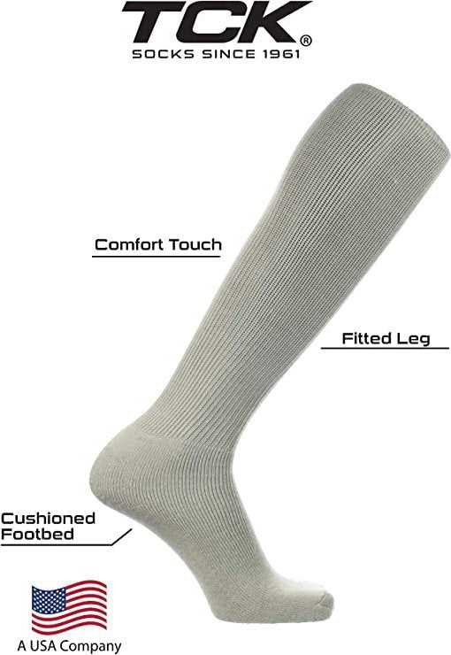 TCK All Sport Polyester Knee High Tube Socks - Gray - HIT a Double