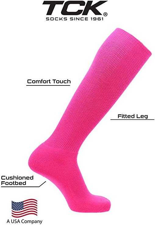 TCK All Sport Polyester Knee High Tube Socks - Hot Pink - HIT a Double