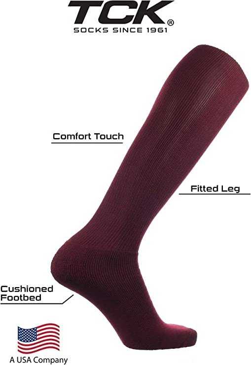 TCK All Sport Polyester Knee High Tube Socks - Maroon - HIT a Double