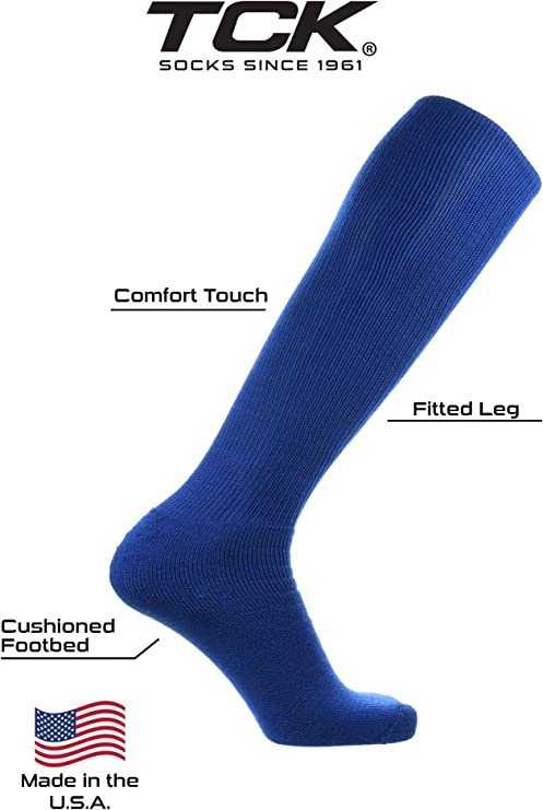 TCK All Sport Polyester Knee High Tube Socks - Royal - HIT a Double