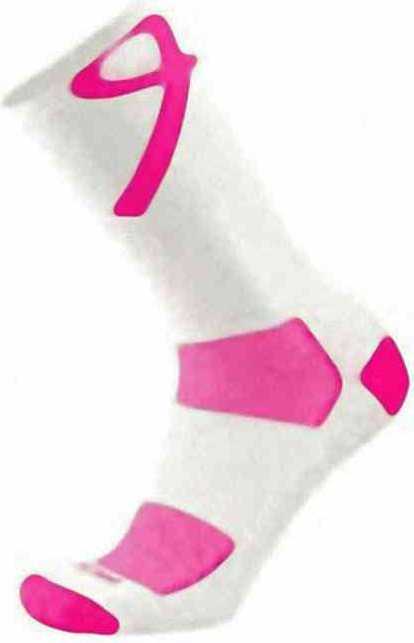TCK Aware Breast Cancer Ribbon Crew Socks - White Pink - HIT a Double