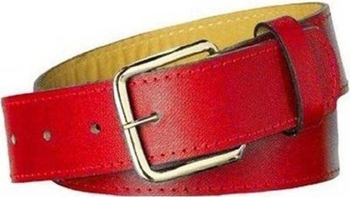 TCK Baseball Softball Leather Belts - Red - HIT a Double