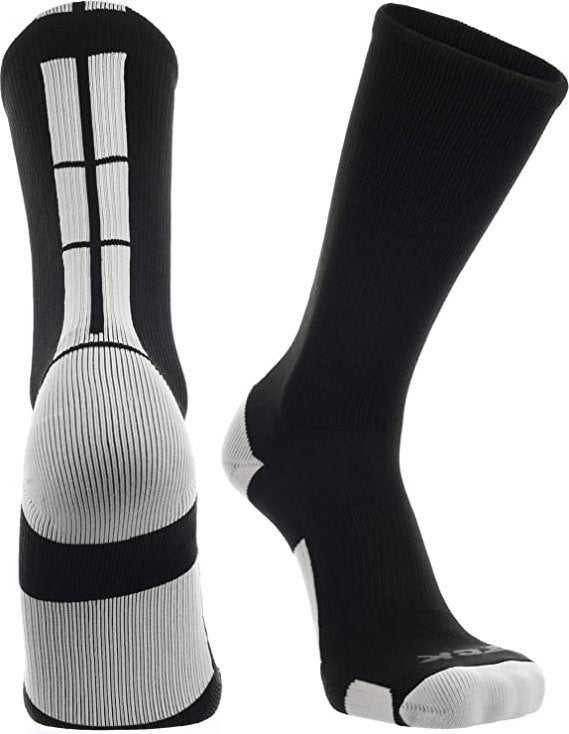 TCK Baseline 3.0 Athletic Crew Socks - Black White - HIT a Double