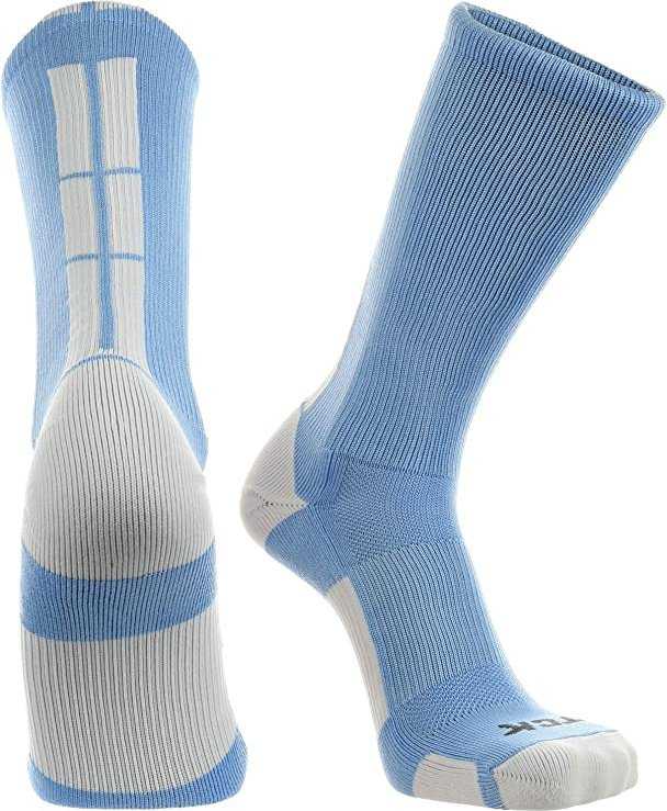 TCK Baseline 3.0 Athletic Crew Socks - Columbia Blue White - HIT a Double