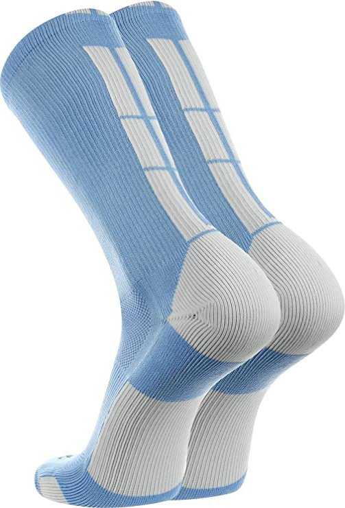 TCK Baseline 3.0 Athletic Crew Socks - Columbia Blue White - HIT a Double