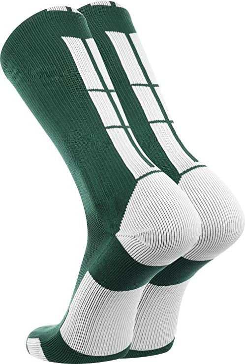 TCK Baseline 3.0 Athletic Crew Socks - Dark Green White - HIT a Double