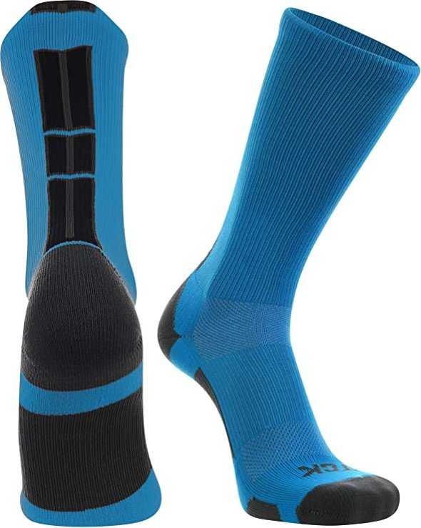 TCK (Twin City Knitting) Baseline 3.0 Athletic Crew Socks - Electric Blue Graphite Black - HIT a Double