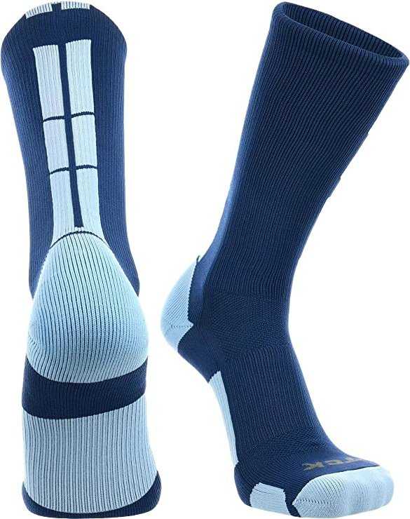 TCK Baseline 3.0 Athletic Crew Socks - Navy Columbia Blue - HIT a Double