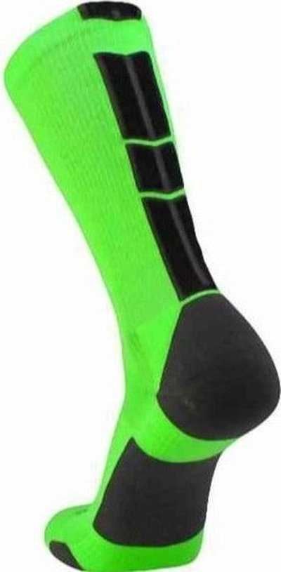 TCK (Twin City Knitting) Baseline 3.0 Athletic Crew Socks - Neon Green Graphite Black - HIT a Double