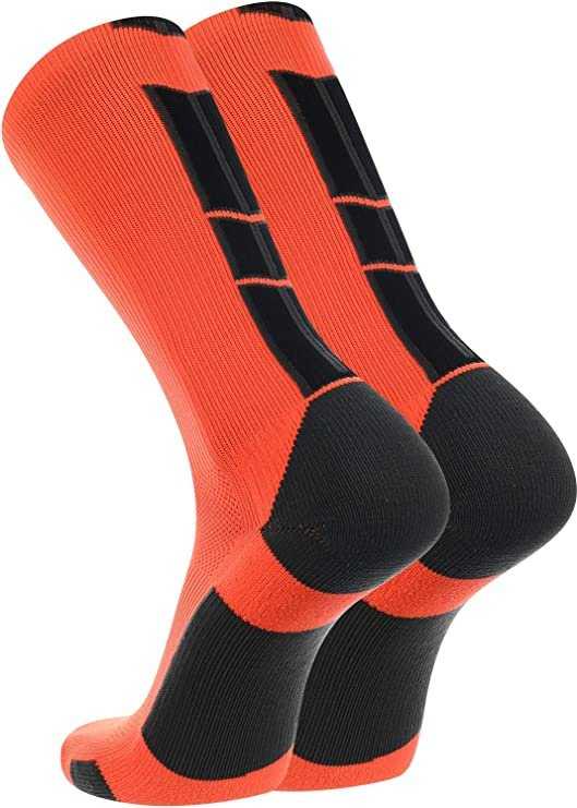 TCK (Twin City Knitting) Baseline 3.0 Athletic Crew Socks - Neon Orange Graphite Black - HIT a Double