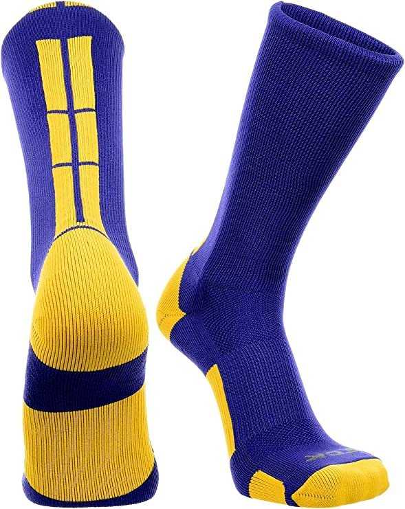TCK Baseline 3.0 Athletic Crew Socks - Purple Gold - HIT a Double