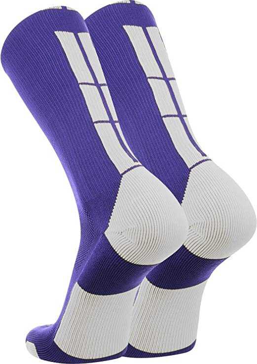 TCK Baseline 3.0 Athletic Crew Socks - Purple White - HIT a Double