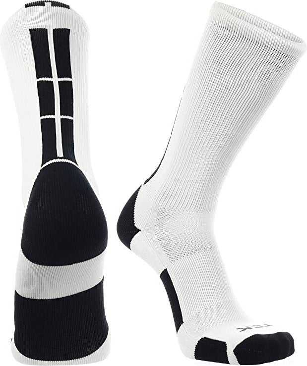 TCK Baseline 3.0 Athletic Crew Socks - White Black - HIT a Double