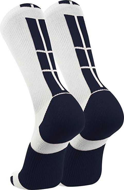 TCK Baseline 3.0 Athletic Crew Socks - White Navy - HIT a Double