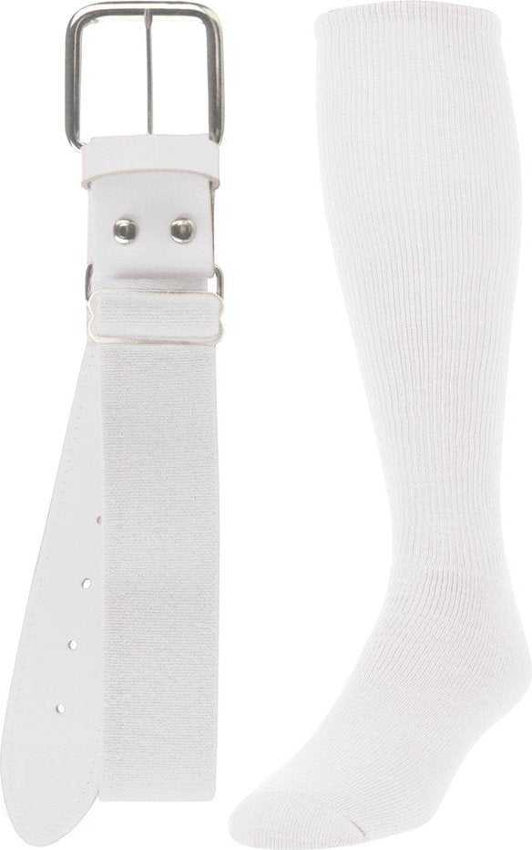 TCK Belt Knee High Sock Combo - White - HIT a Double