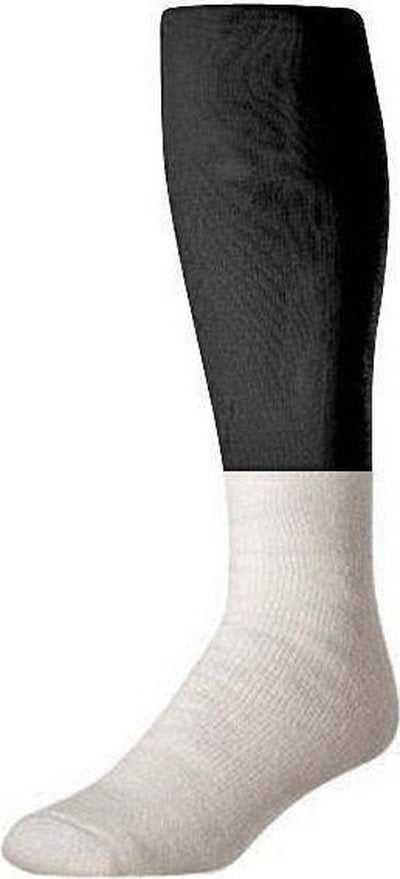 TCK Collegiate Football 2-Color Tube Socks - Black White - HIT a Double