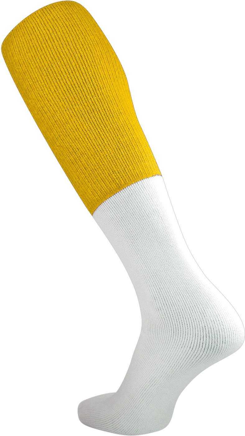 TCK Collegiate Football 2-Color Tube Socks - Gold White - HIT a Double