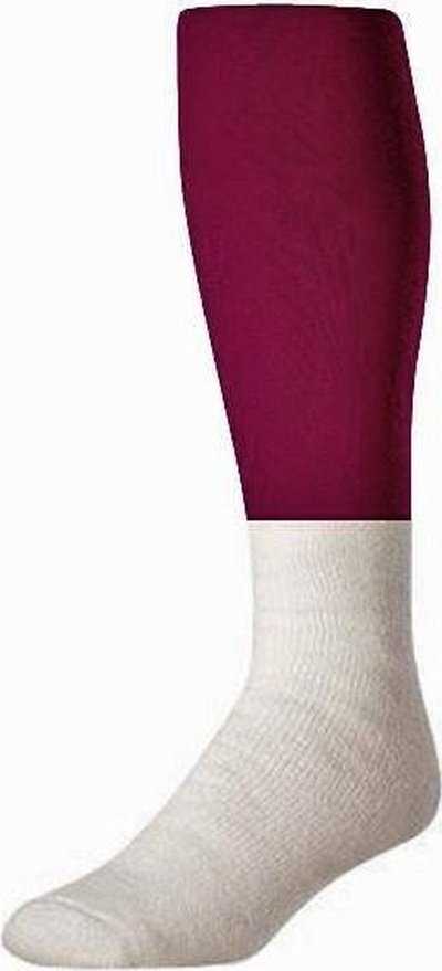 TCK Collegiate Football 2-Color Tube Socks - Maroon White - HIT a Double