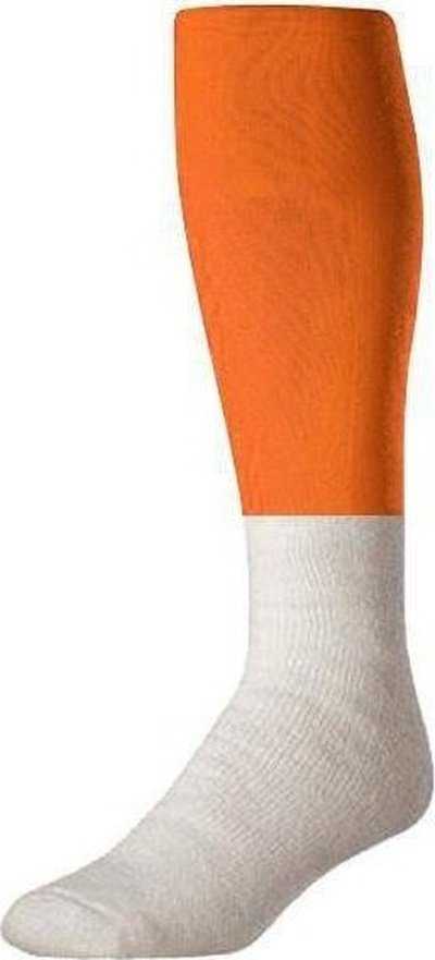 TCK Collegiate Football 2-Color Tube Socks - Orange White - HIT a Double
