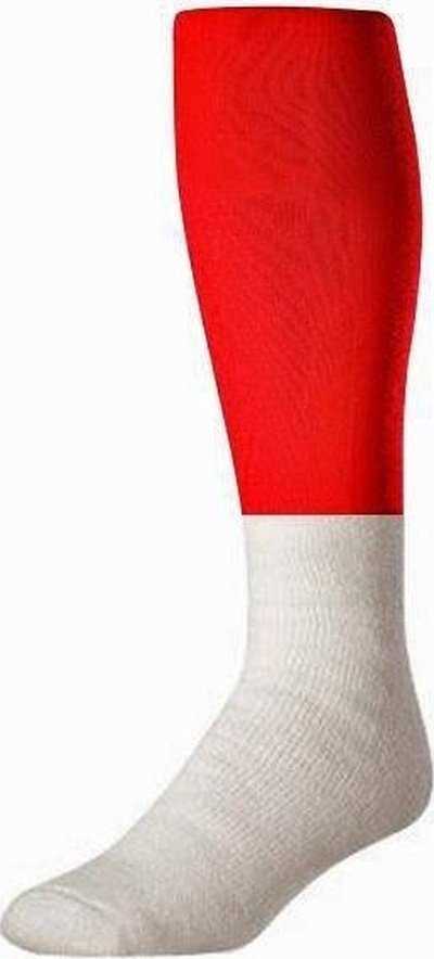 TCK Collegiate Football 2-Color Tube Socks - Scarlet White - HIT a Double