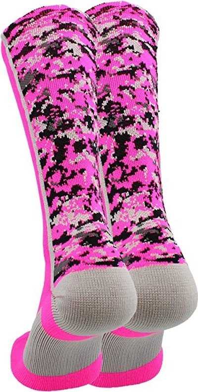TCK Digital Camo Crew Socks - Hot Pink Camo - HIT a Double