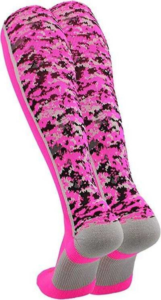 TCK Digital Camo Knee High Socks - Hot Pink Camo